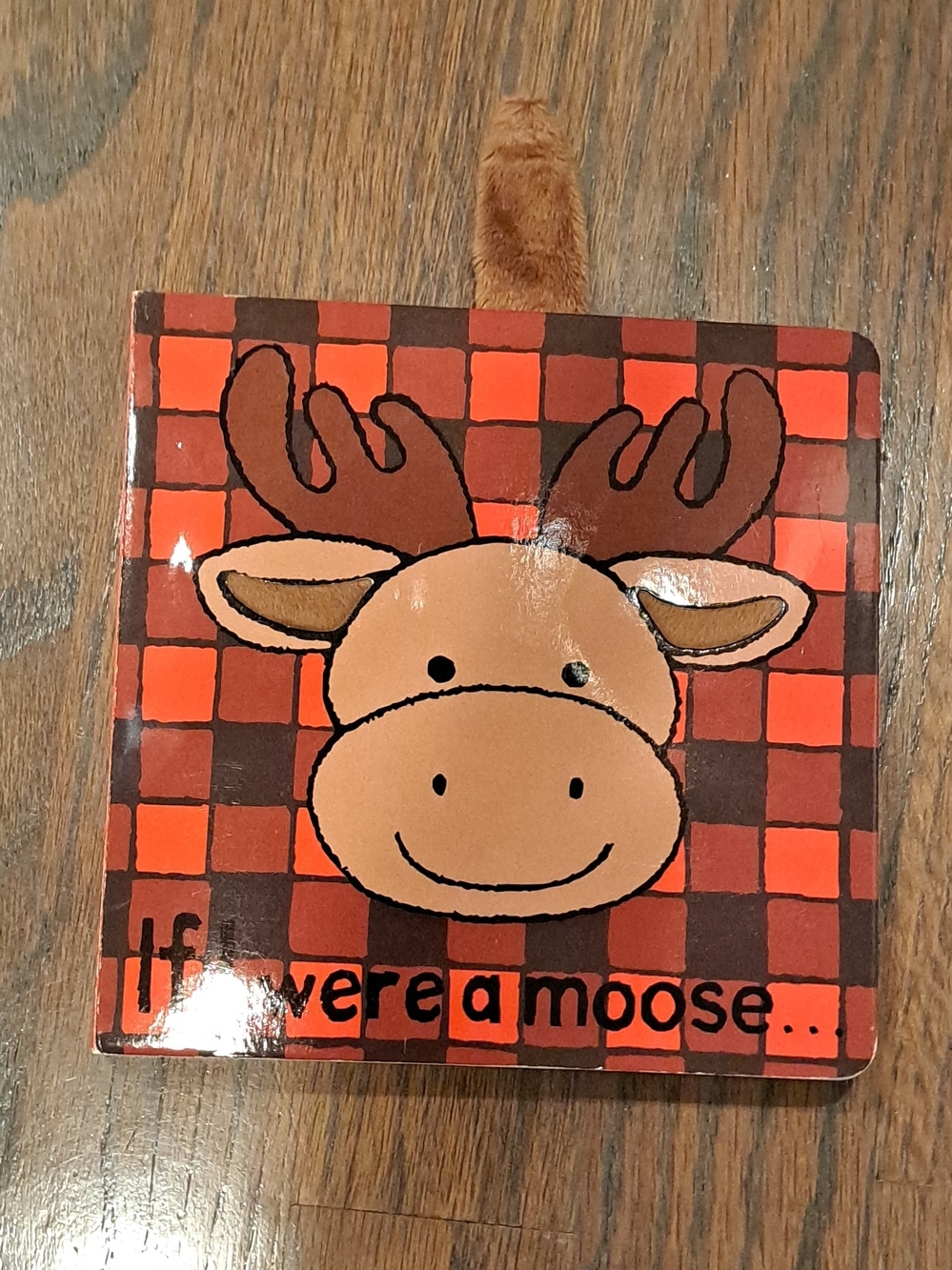 Jellycat Red Plaid If I Were A Moose Book